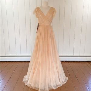 NWT peach tulle ASOS gown bridesmaid gala dress